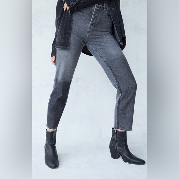 Pacsun High Waisted Straight Leg Black Jeans - Picture 1 of 5